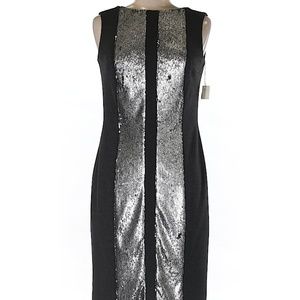 NWT Teri Jon grey/silver sequin dress, 6